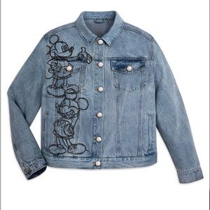 Disney Blue Denim Jacket with Mickey Mouse Embroidery